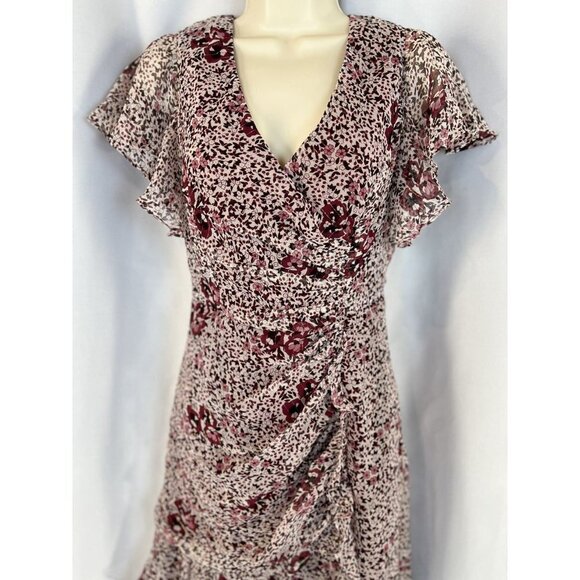 Shoshanna Maroon Gold Elnora Midi Dress $455 - Picture 5 of 14